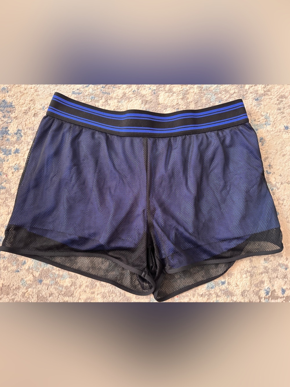 Fabletics Demi Lovato Blue Mesh Shorts